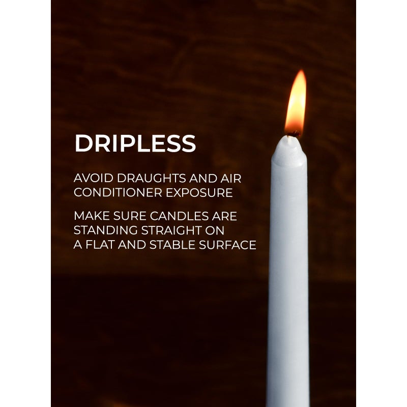 Candwax 10 inch Tapered Candles Set of 12 - Dripless and Unscented Candlesticks - Perfect as Dinner and Household - Light Gray - Image 3
